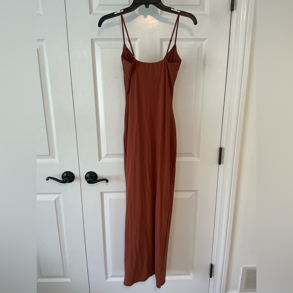 SKIMS Fits Everybody Long Slip Dress | Bronze - Picture 15 of 16